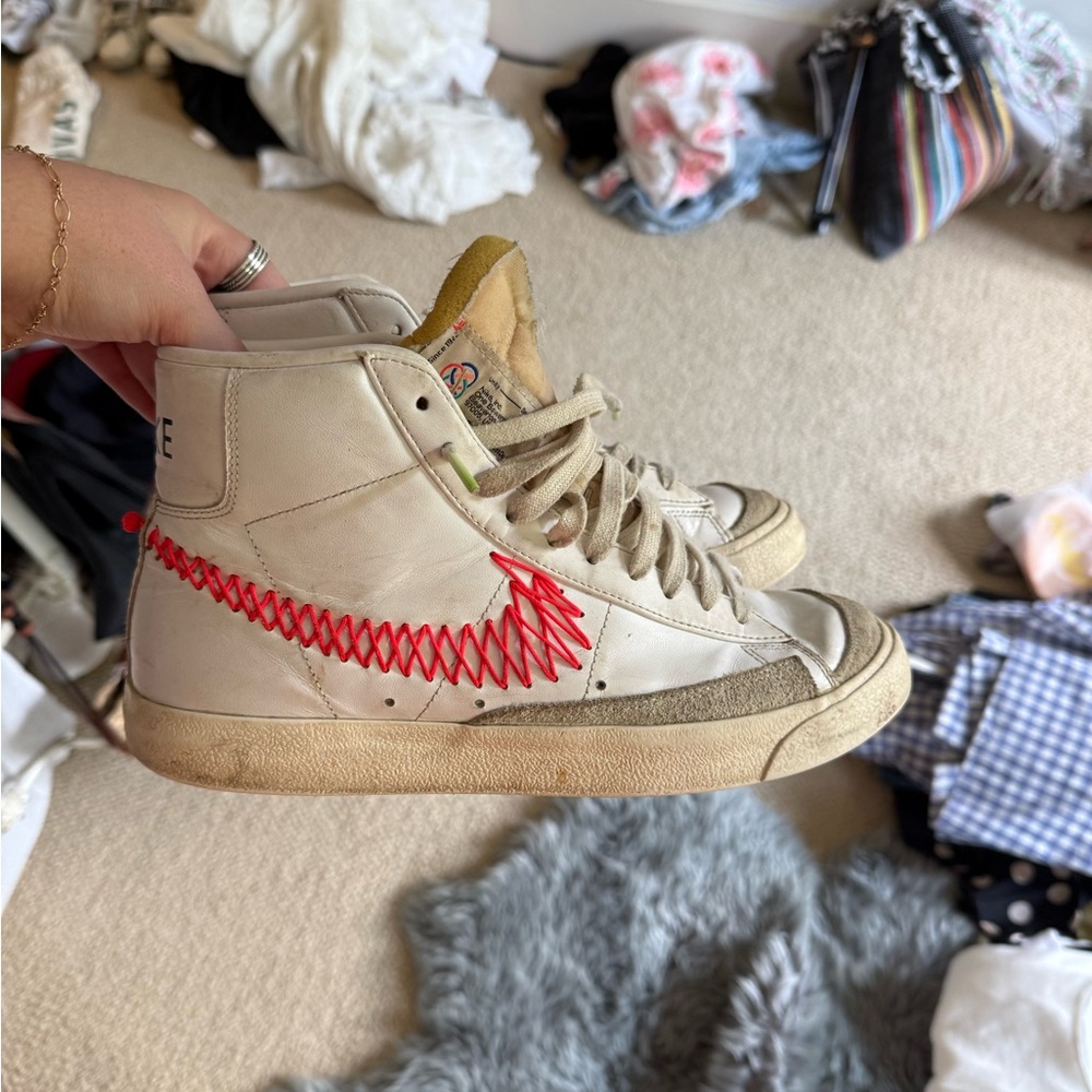 Nike Blazers with stitched swoosh